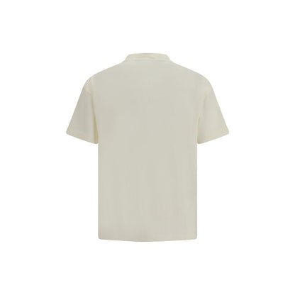 T-Shirt by Palm Angels for men in cotton white & print showcases a fashionable silhouette, elegantly detailed with a fashionable and crew neckline for a sophisticated, high-fashion look.
