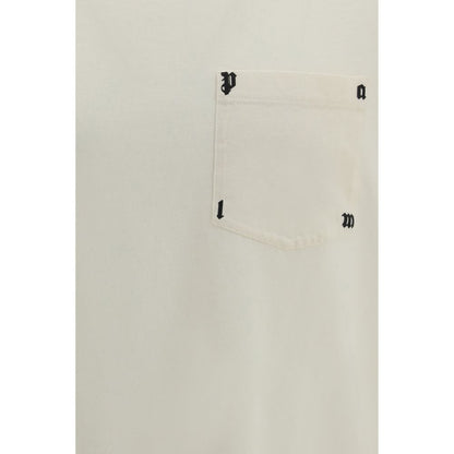 T-Shirt by Palm Angels for men in cotton white & print features an on trend silhouette, perfectly showcasing a on trend and crew neckline for an elevated aesthetic.