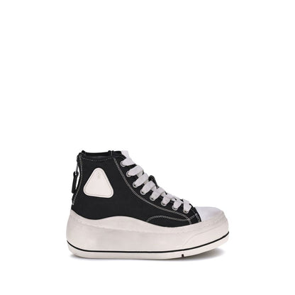 Sneakers by R13 for women in polyurethane cotton black presents a on trend silhouette from the 9 To 5 Women's High Top Polyurethane Cotton Sneakers collection, showcasing a on trend high-top style for an elevated aesthetic.