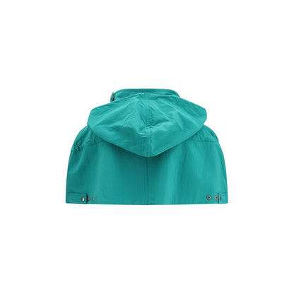 This Hooded Cape by Prada for men in nylon fabric blue presents a voluminous silhouette, showcasing refined pockets & hooded and a sophisticated hooded neckline for a voluminous finish.