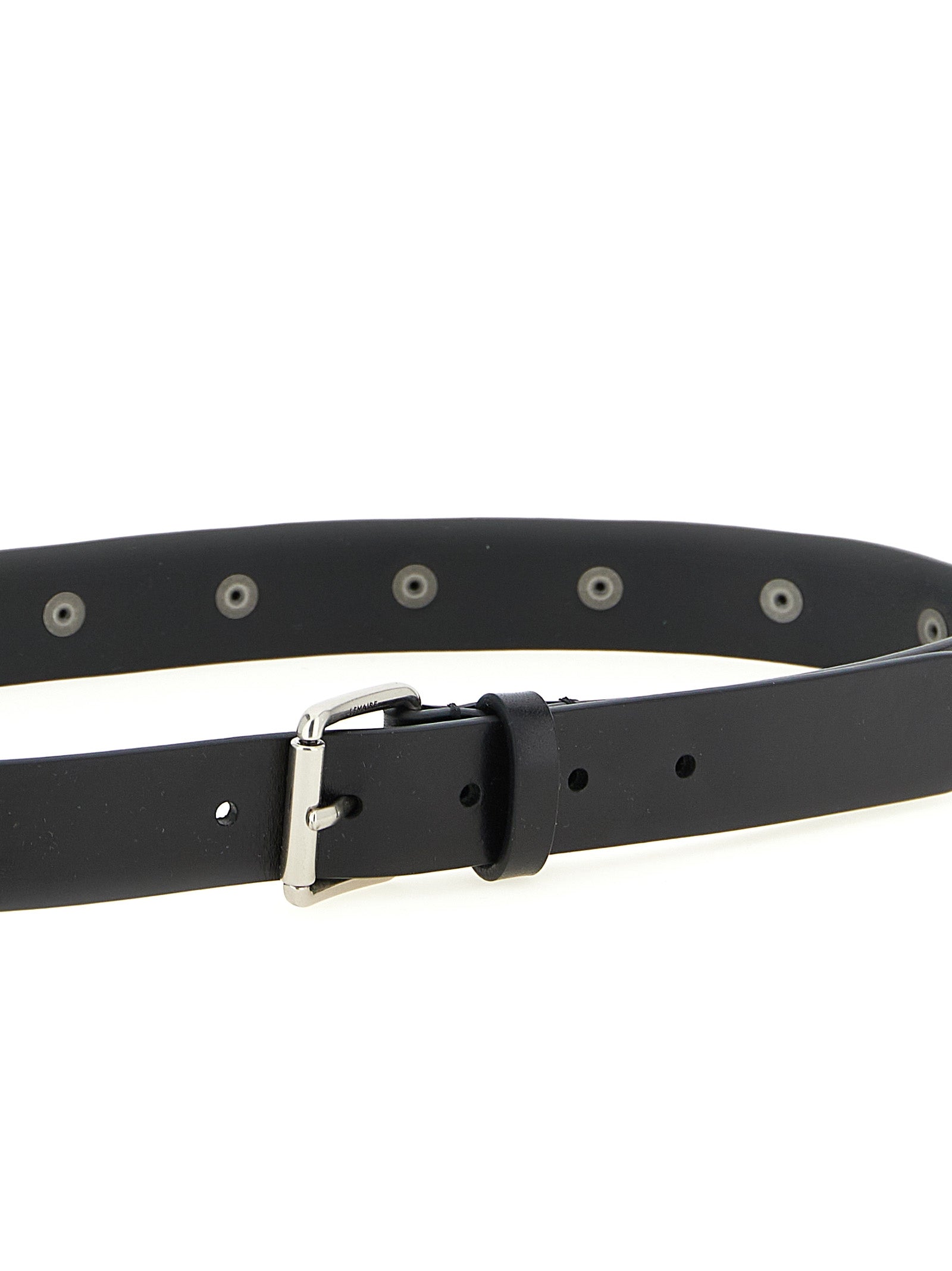 Belt by Lemaire for men in calfskin leather black & silver features a artisanal-chic design, artfully capturing the essence of the Calfskin Leather Belt with a artisanal-chic finish.