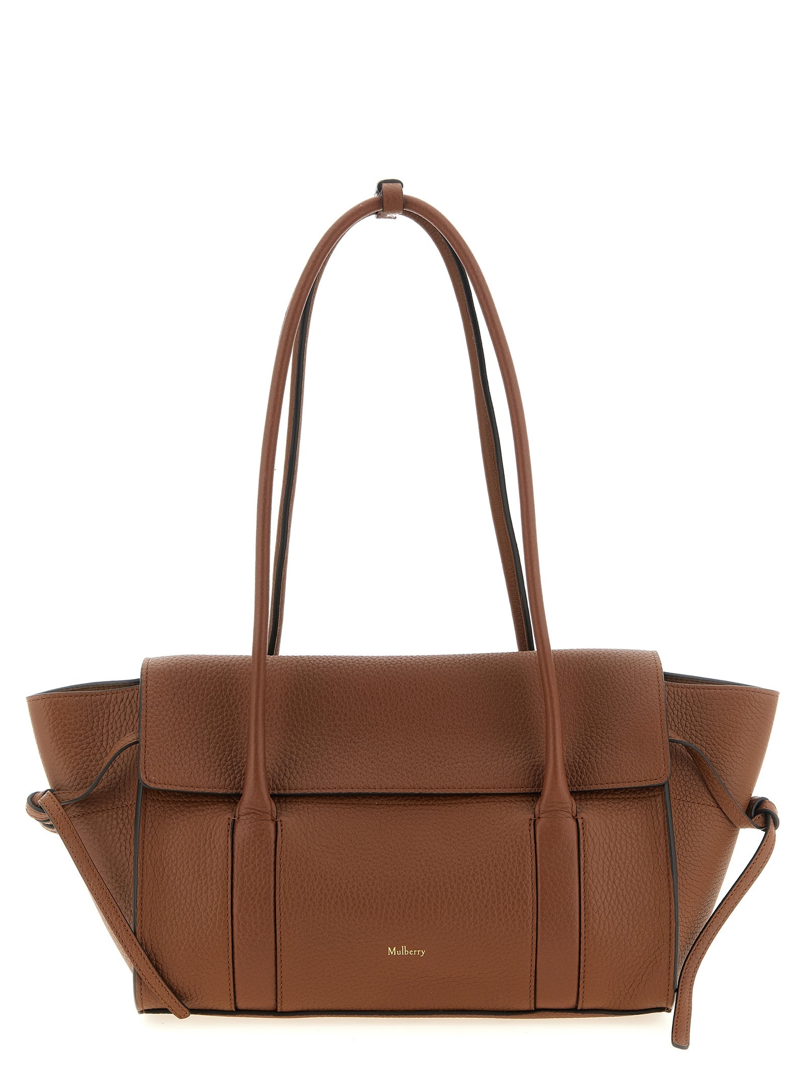 Small Shoulder Flap Bag by Mulberry for women in calfskin leather brown & gold features a effortless chic silhouette with a secure flap, ample , and versatile shoulder-strap & handle for a effortless chic finish.