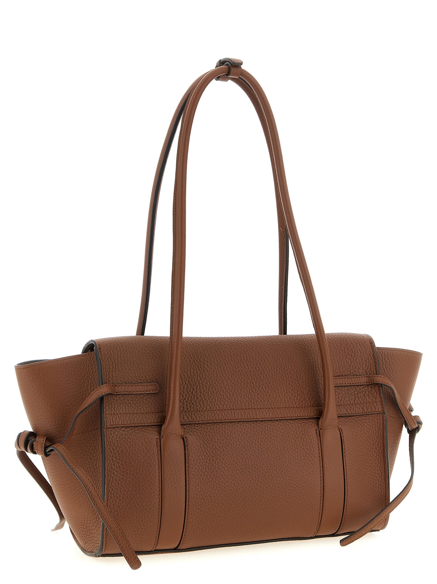 Small Shoulder Flap Bag by Mulberry for women in calfskin leather brown & gold features a enviable silhouette, showcasing a secure flap, ample , and enviable shoulder-strap & handle for a enviable finish.