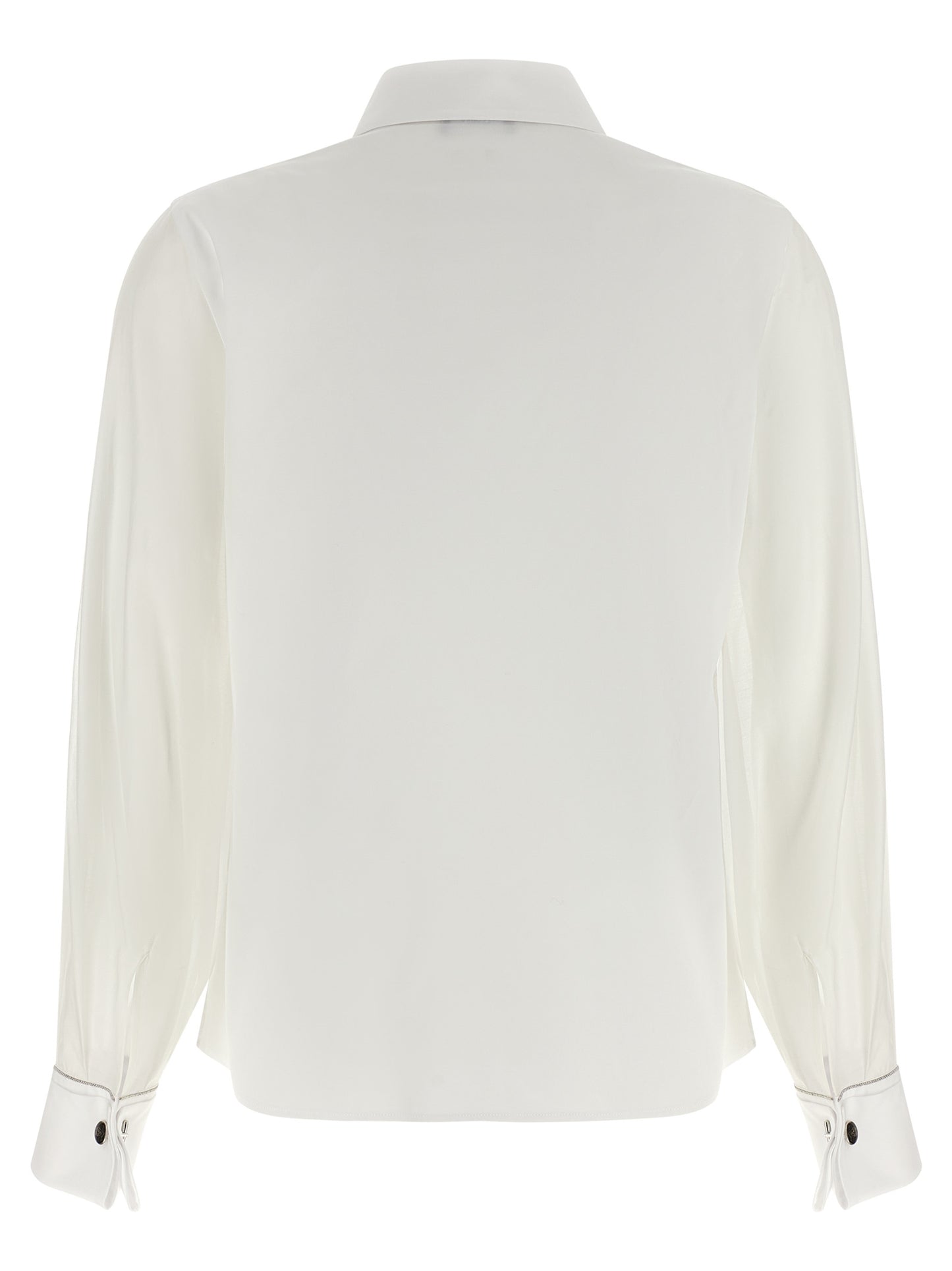 Blouse by Peserico for women in stretch cotton transparent, white & signature showcases a sleek silhouette, elegantly detailed with a sleek and for a sleek finish.