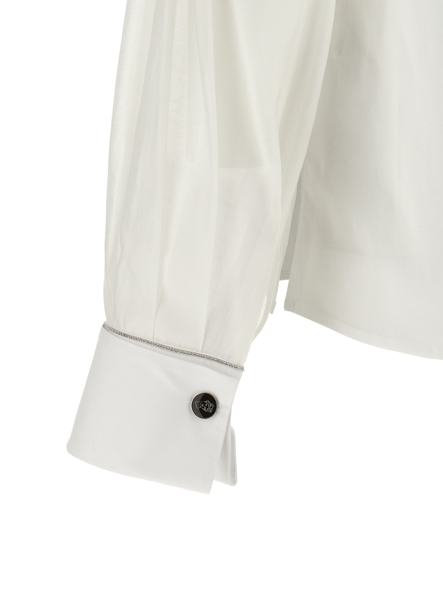 Blouse by Peserico for women in stretch cotton transparent, white & signature features an architectural silhouette with a refined and elegant for a architectural look.