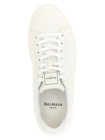 Sneakers by Balmain for men in bos taurus calfskin leather white features an timeless silhouette from the Men's Low Top Bos Taurus Calfskin Leather Sneakers collection, showcasing a signature low-top style with an timeless finish.