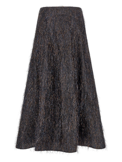 Skirt by Peserico for women in polyester & viscose blue & bronze features a captivating silhouette, showcasing the captivating Play Women's A Line Flared Polyester & Viscose Skirt design with a sophisticated midi for a captivating look.