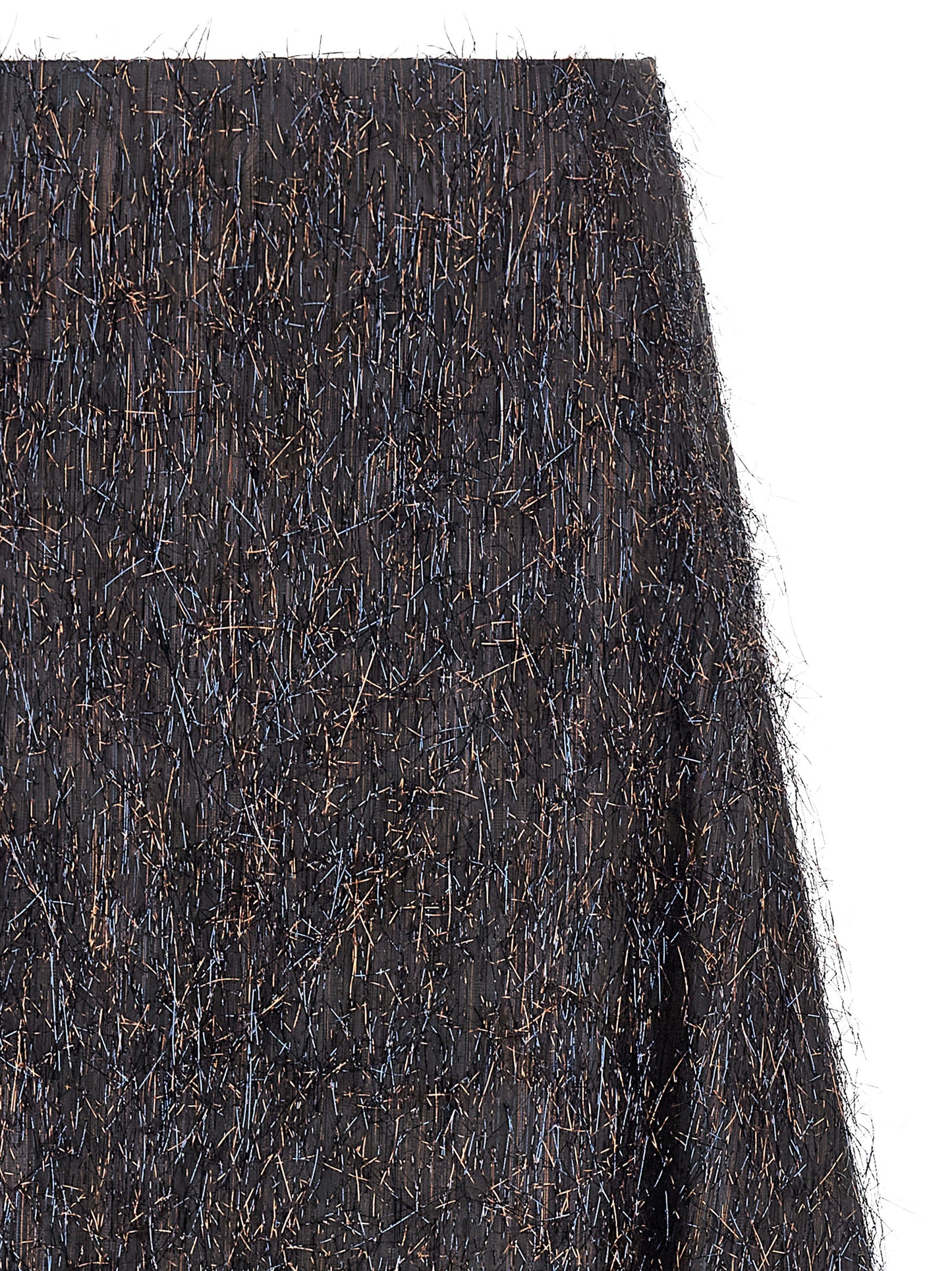 Skirt by Peserico for women in polyester & viscose blue & bronze features a contoured silhouette from the Play Women's A Line Flared Polyester & Viscose Skirt collection, characterized by its contoured midi for a contoured finish.
