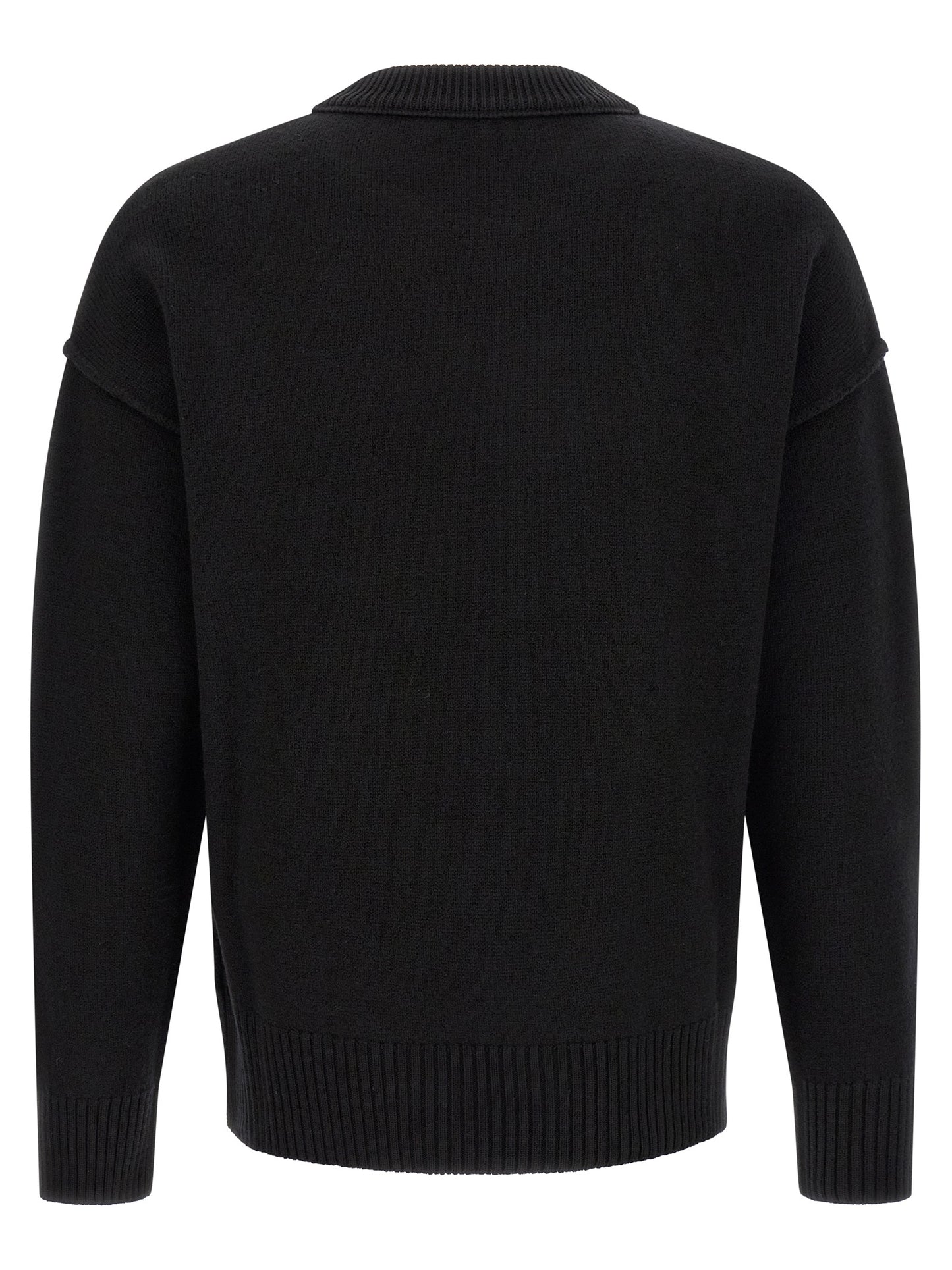 Ami Paris Black Wool Cardigan