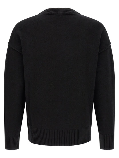 Ami Paris Black Wool Cardigan