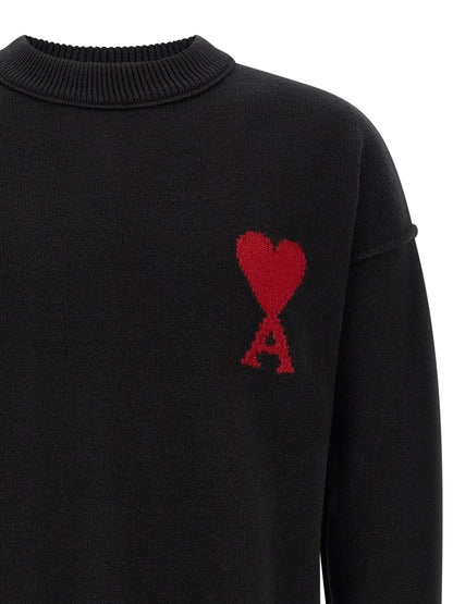 Ami Paris Black Wool Cardigan