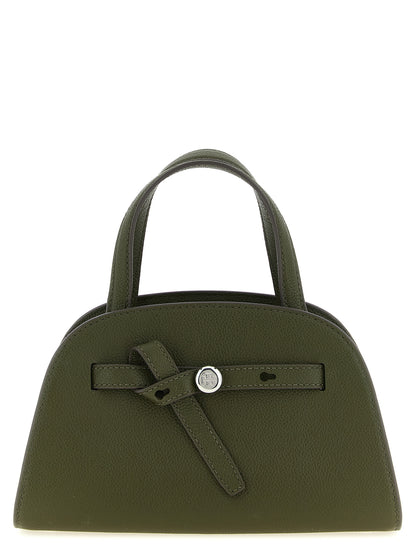 Small Crossbody Pouch Handbag by Tory Burch for women in bos taurus cowhide leather brown & silver showcases a versatile sophistication silhouette, featuring a secure button, versatile sophistication , and versatile crossbody-strap, shoulder-strap, handle & adjustable-strap for a versatile sophistication finish.