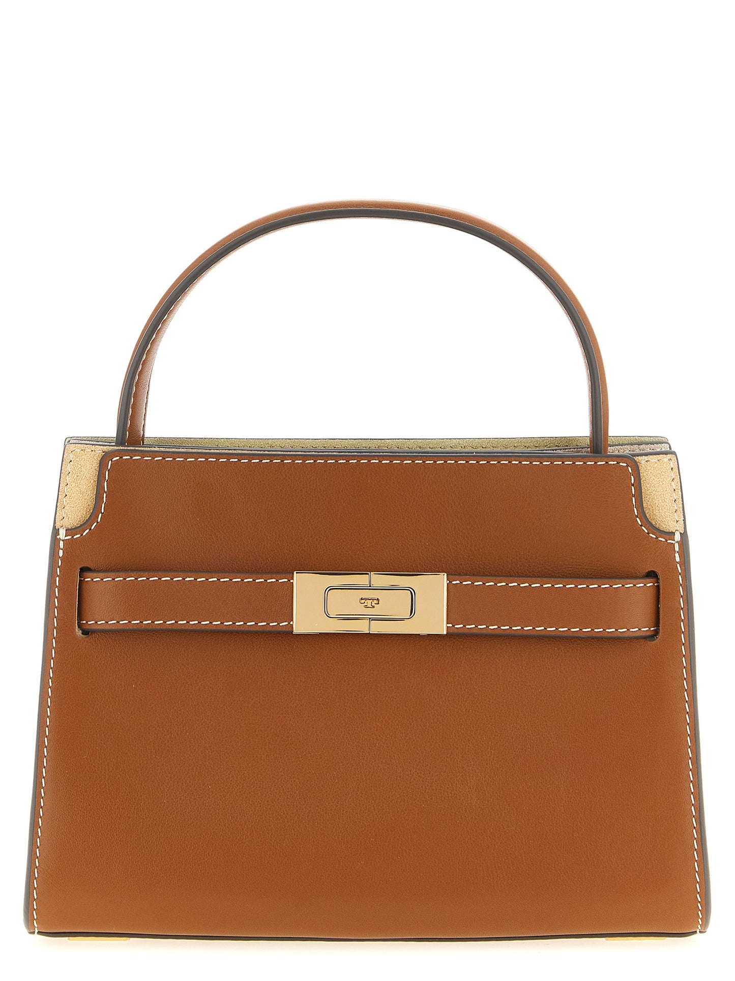Compact Crossbody Handbag by Tory Burch for women in cowhide leather brown & gold showcases a versatile sophistication silhouette, featuring a secure , versatile sophistication , and versatile crossbody-strap, shoulder-strap, handle, adjustable-strap, detachable-strap & belt-strap for a versatile sophistication finish.