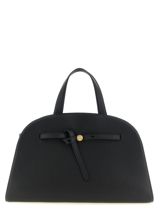 Crossbody Handbag by Tory Burch for women in bos taurus cowhide leather black & gold features a versatile chic silhouette, meticulously detailed with a secure snap, hook & button, ample , and versatile crossbody-strap, shoulder-strap, handle, adjustable-strap & belt-strap.