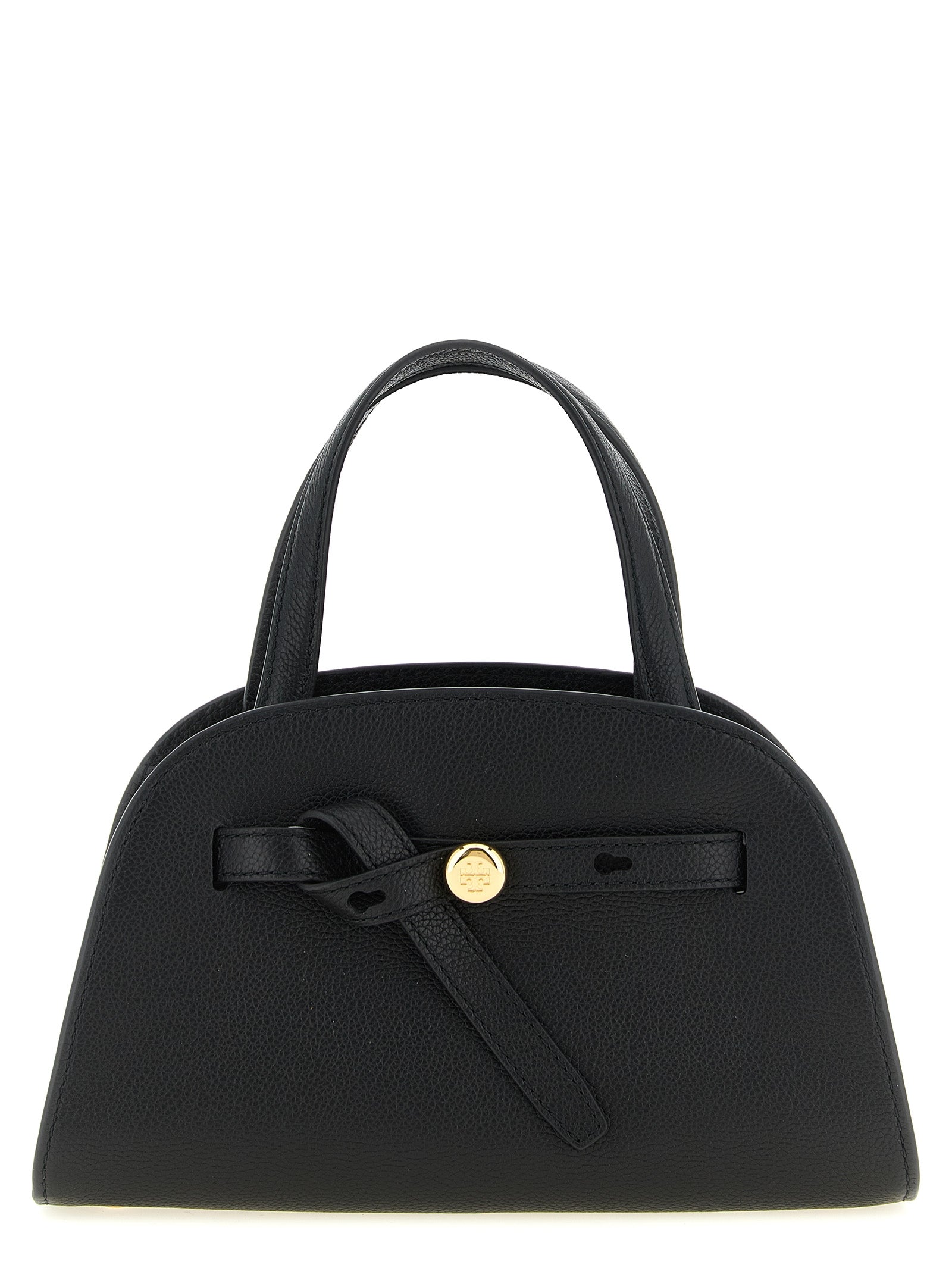 Small Crossbody Handbag by Tory Burch for women in bos taurus cowhide leather black, gold & signature features a versatile chic silhouette, meticulously detailed with a secure , ample , and versatile crossbody-strap, shoulder-strap, adjustable-strap & handle.