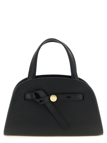 Small Crossbody Handbag by Tory Burch for women in bos taurus cowhide leather black, gold & signature features a versatile chic silhouette, meticulously detailed with a secure , ample , and versatile crossbody-strap, shoulder-strap, adjustable-strap & handle.