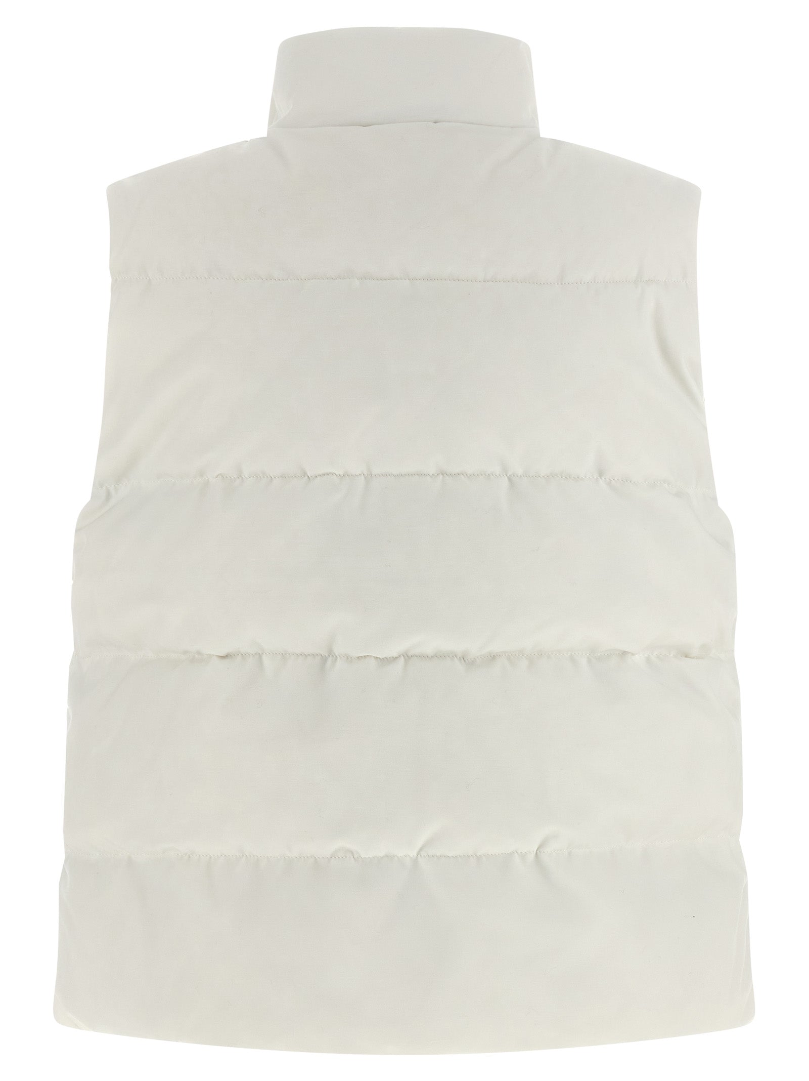 Vest by Canada Goose for women in cotton polyester black & white showcases a dynamic silhouette, perfectly balancing pockets with a dynamic high-neck neckline for a sophisticated, high-fashion look.