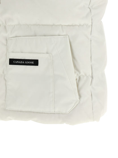 Vest by Canada Goose for women in cotton polyester black & white features an contemporary silhouette, showcasing refined pockets and a contemporary for a sophisticated layered look.