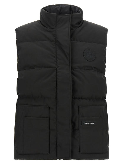 Vest by Canada Goose for women in cotton polyester black features a chic silhouette, expertly detailed with a refined high-neck neckline and premium thermal & pockets for a truly chic look.