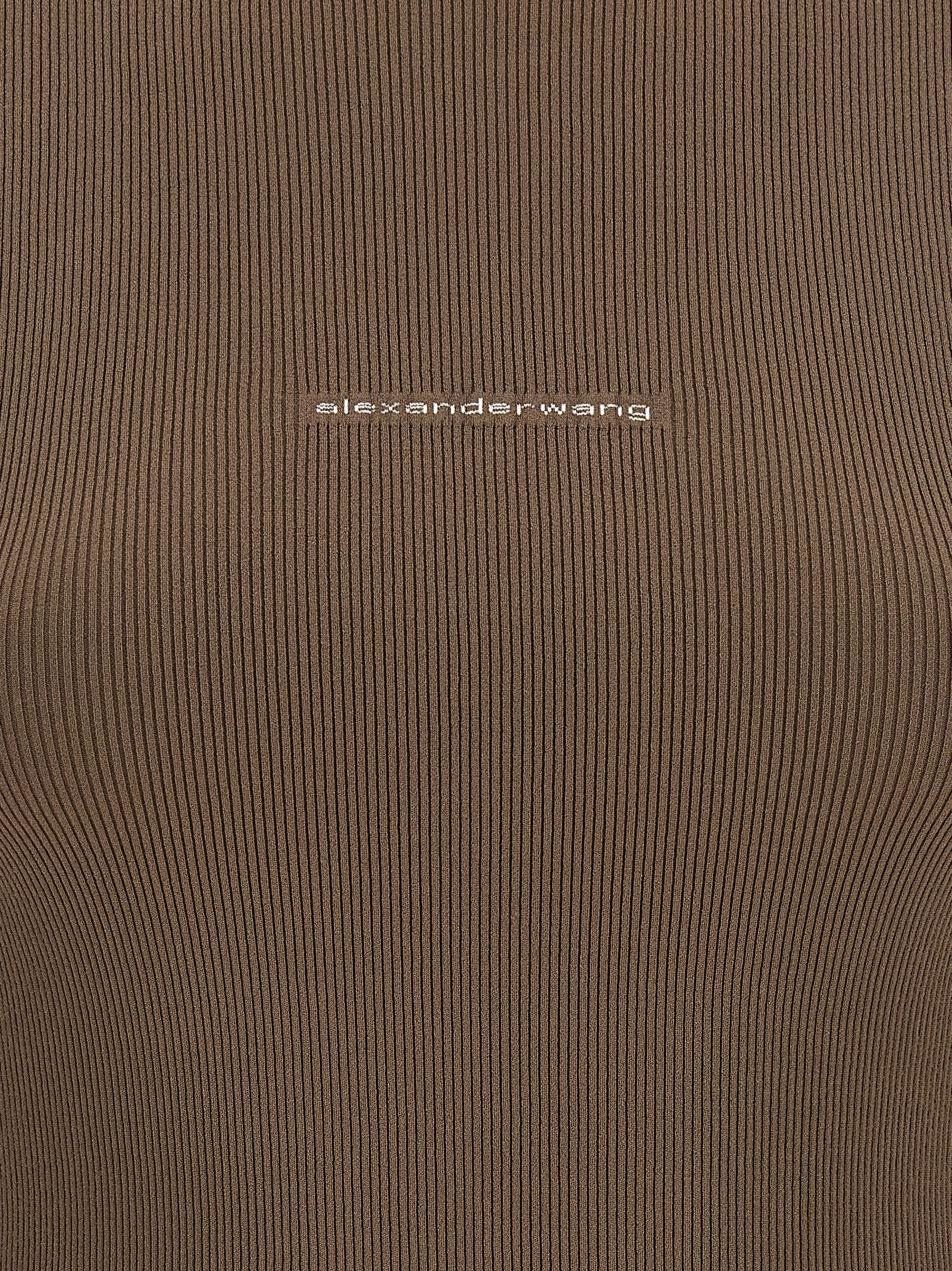 Cardigan by Alexander Wang for women in polyamide beige, brown & jacquard features an impeccable silhouette, showcasing a sophisticated and detail for a truly impeccable finish.