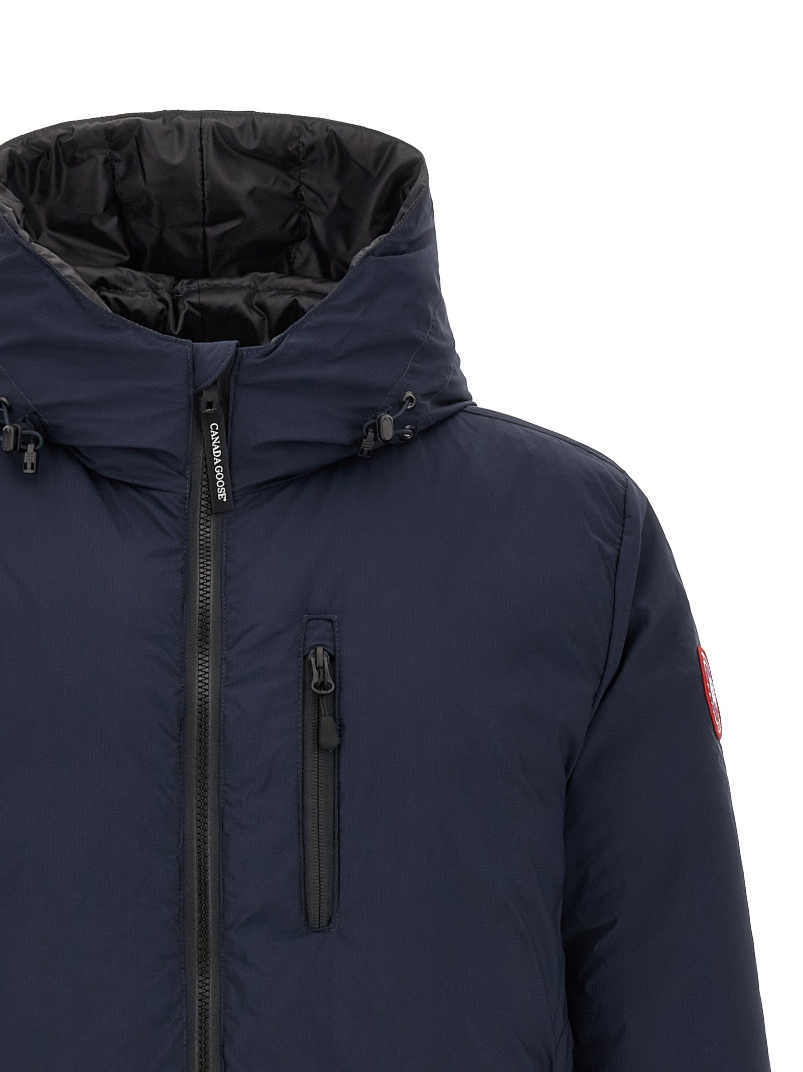 Hooded Overcoat by Canada Goose for men in polyamide navy features a contemporary silhouette showcasing a contemporary hooded neckline and refined windproof, lightweight, pockets, hooded & insulated for a sophisticated finish.