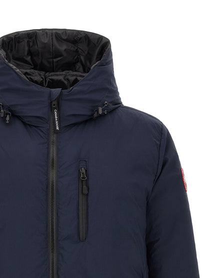 Hooded Overcoat by Canada Goose for men in polyamide navy features a contemporary silhouette showcasing a contemporary hooded neckline and refined windproof, lightweight, pockets, hooded & insulated for a sophisticated finish.