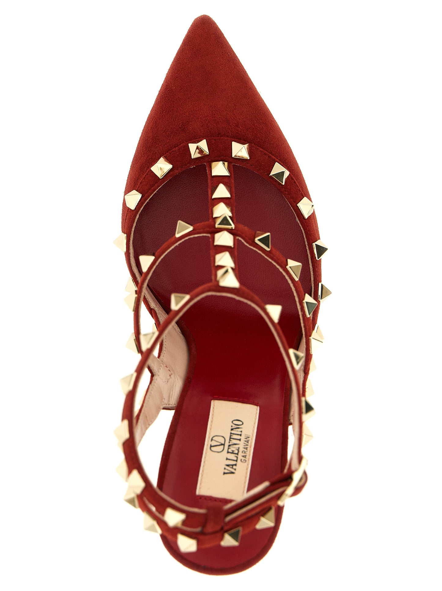 High-Heel Stiletto Pumps Heels by Valentino Garavani for women in suede calfskin leather and multicolor & red showcases a effortlessly elegant silhouette as Rockstud Women's Suede Calfskin Leather High-Heel Stiletto Pumps Heels, featuring a effortlessly elegant stiletto high-heel and a effortlessly elegant pointed toe style for an elegant look.