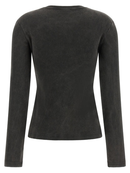Activewear T-Shirt by Off-White for women in cotton black & white features a sporty silhouette with and crew neckline, showcasing innovative for a sporty finish.