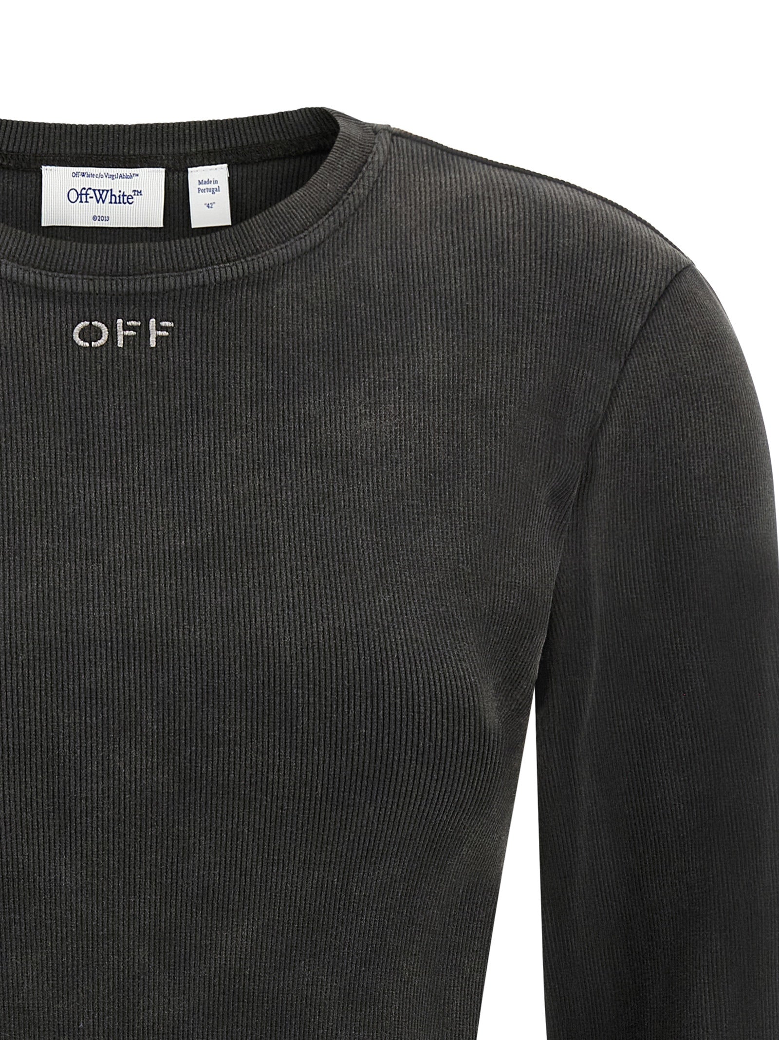 Activewear T-Shirt by Off-White for women in cotton black & white features an ergonomic design with , highlighting a ergonomic length and ergonomic for a high-performance look.