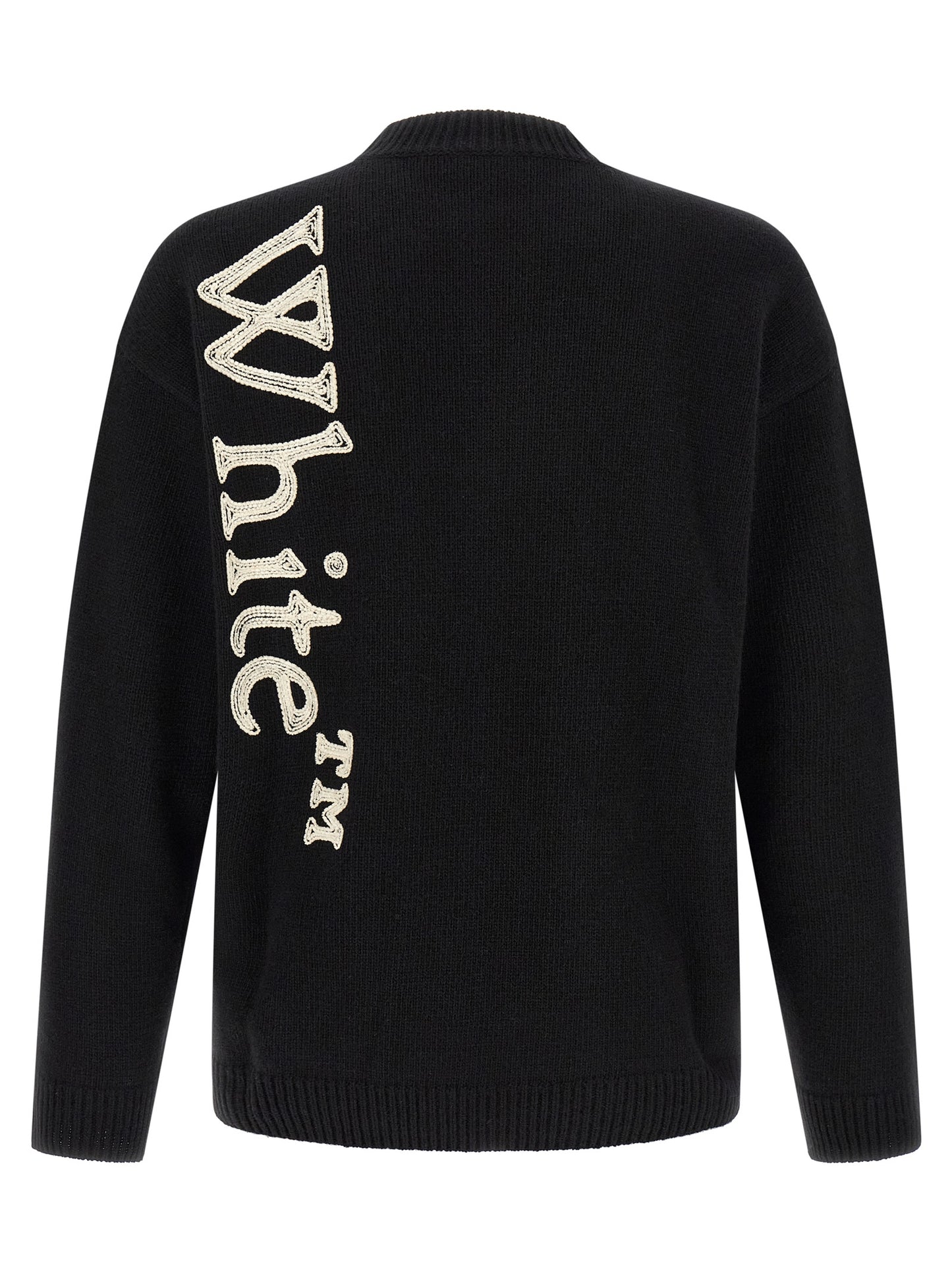 Cardigan by Off-White for men in wool bicolour & white features a nuanced silhouette with a refined crew neckline and nuanced detailing for a sophisticated look.