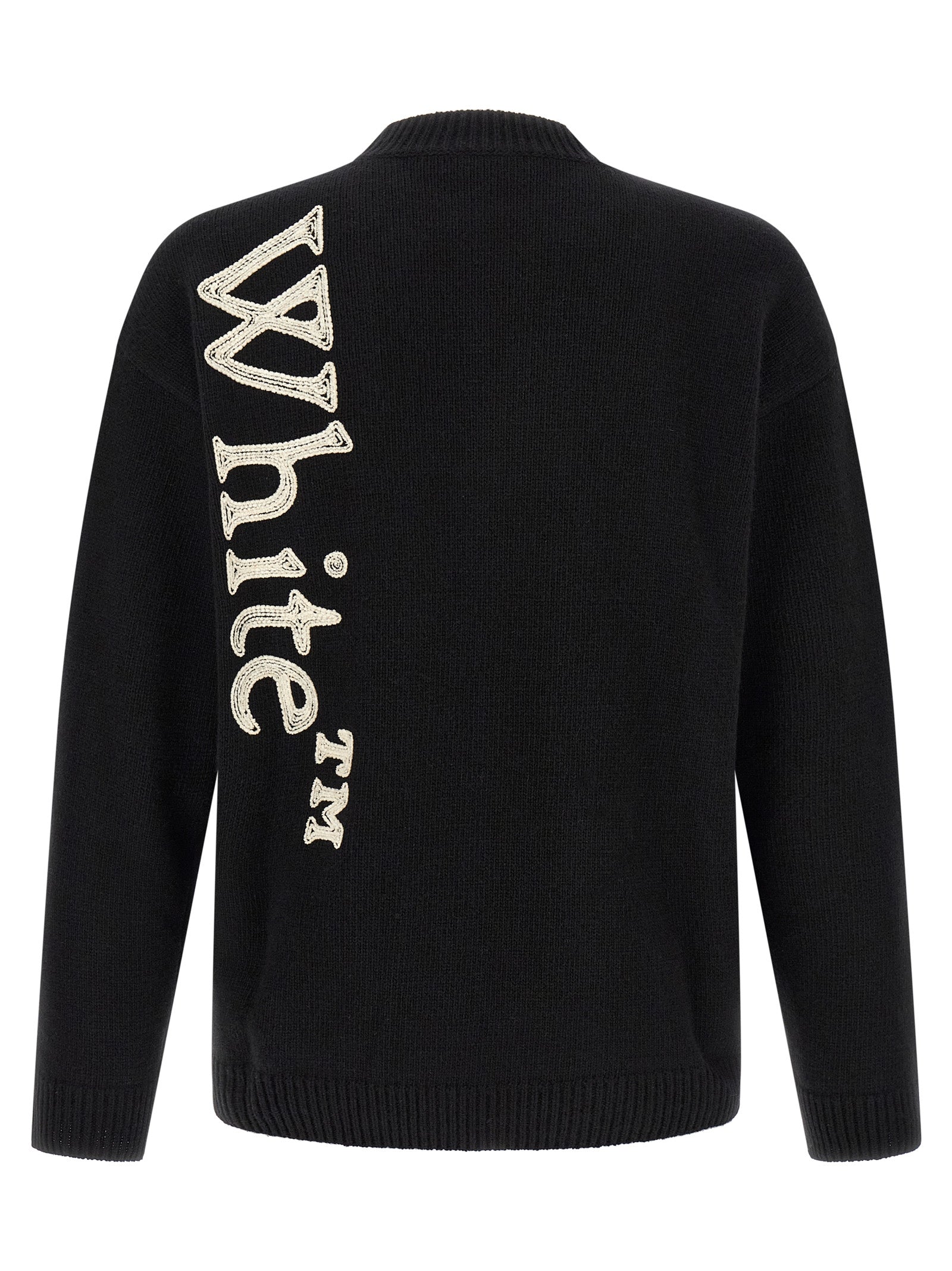 Cardigan by Off-White for men in wool bicolour & white features a nuanced silhouette with a refined crew neckline and nuanced detailing for a sophisticated look.