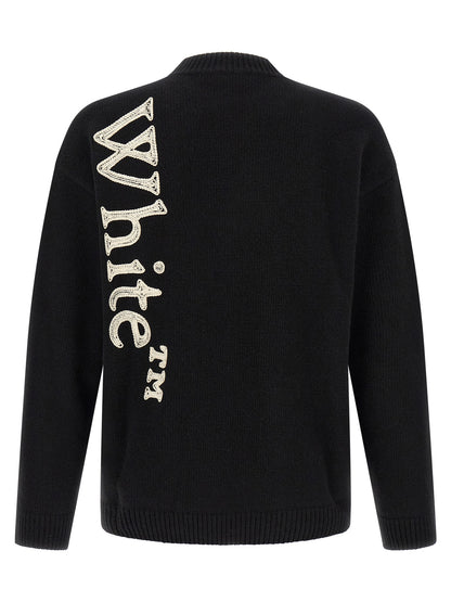 Cardigan by Off-White for men in wool bicolour & white features a nuanced silhouette with a refined crew neckline and nuanced detailing for a sophisticated look.