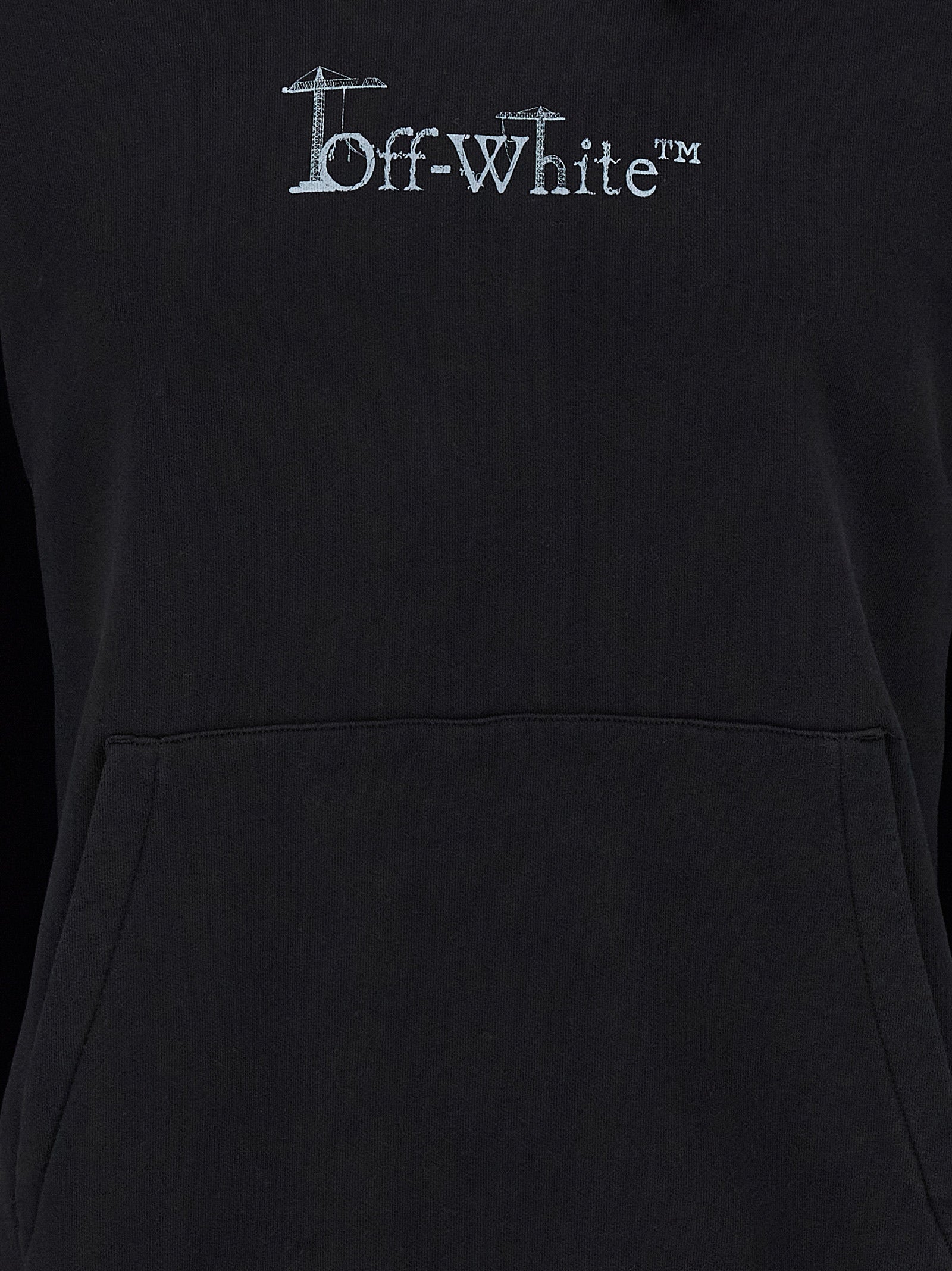 Sweatshirt Hoodie by Off-White for men in cotton black, natural, orange, white, patterned & print features an dramatic silhouette, showcasing a sophisticated and dramatic for a refined, modern aesthetic.