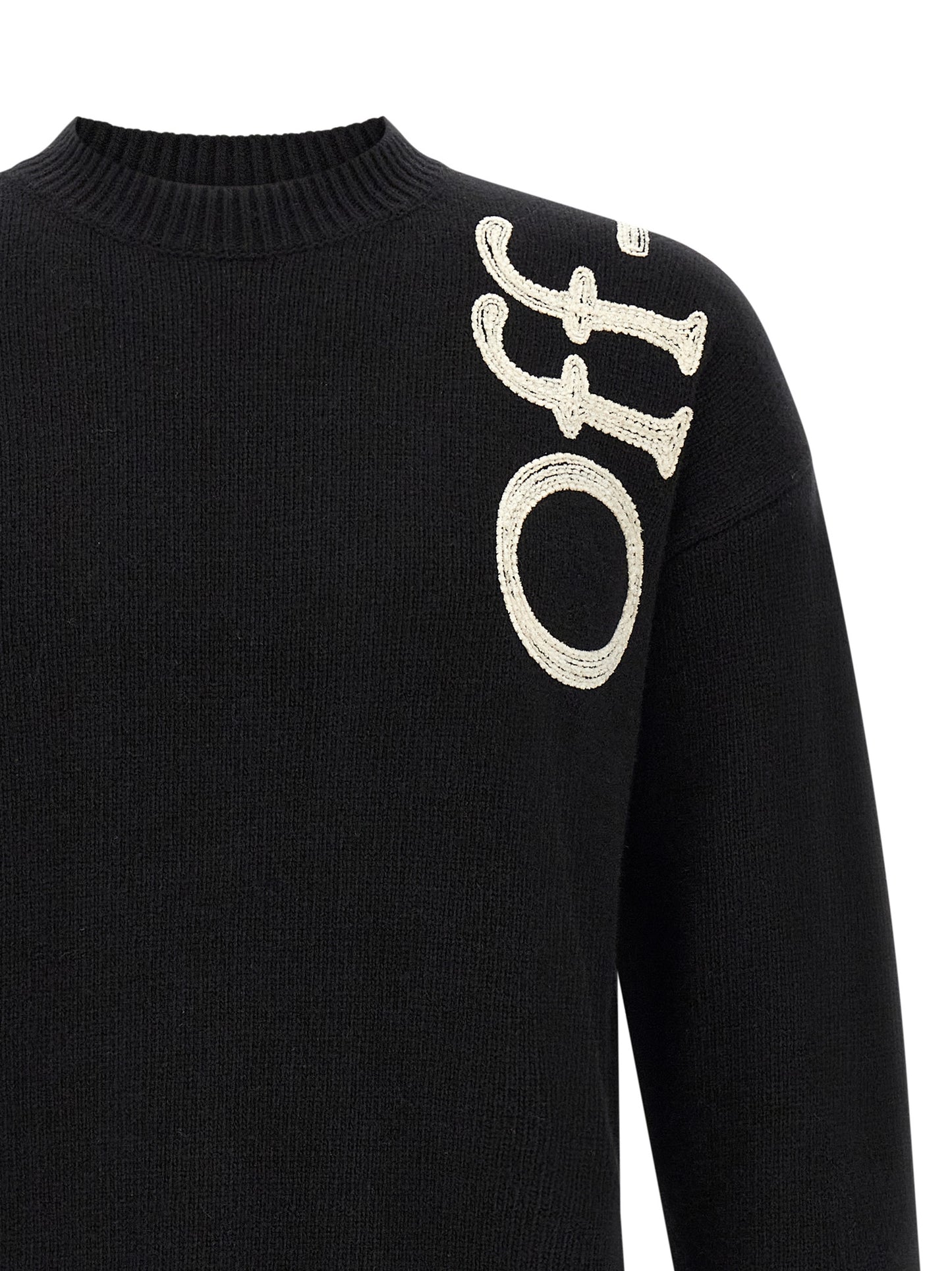 Cardigan by Off-White for men in wool bicolour & white features an impeccable silhouette, showcasing a sophisticated crew neckline and detail for a truly impeccable finish.