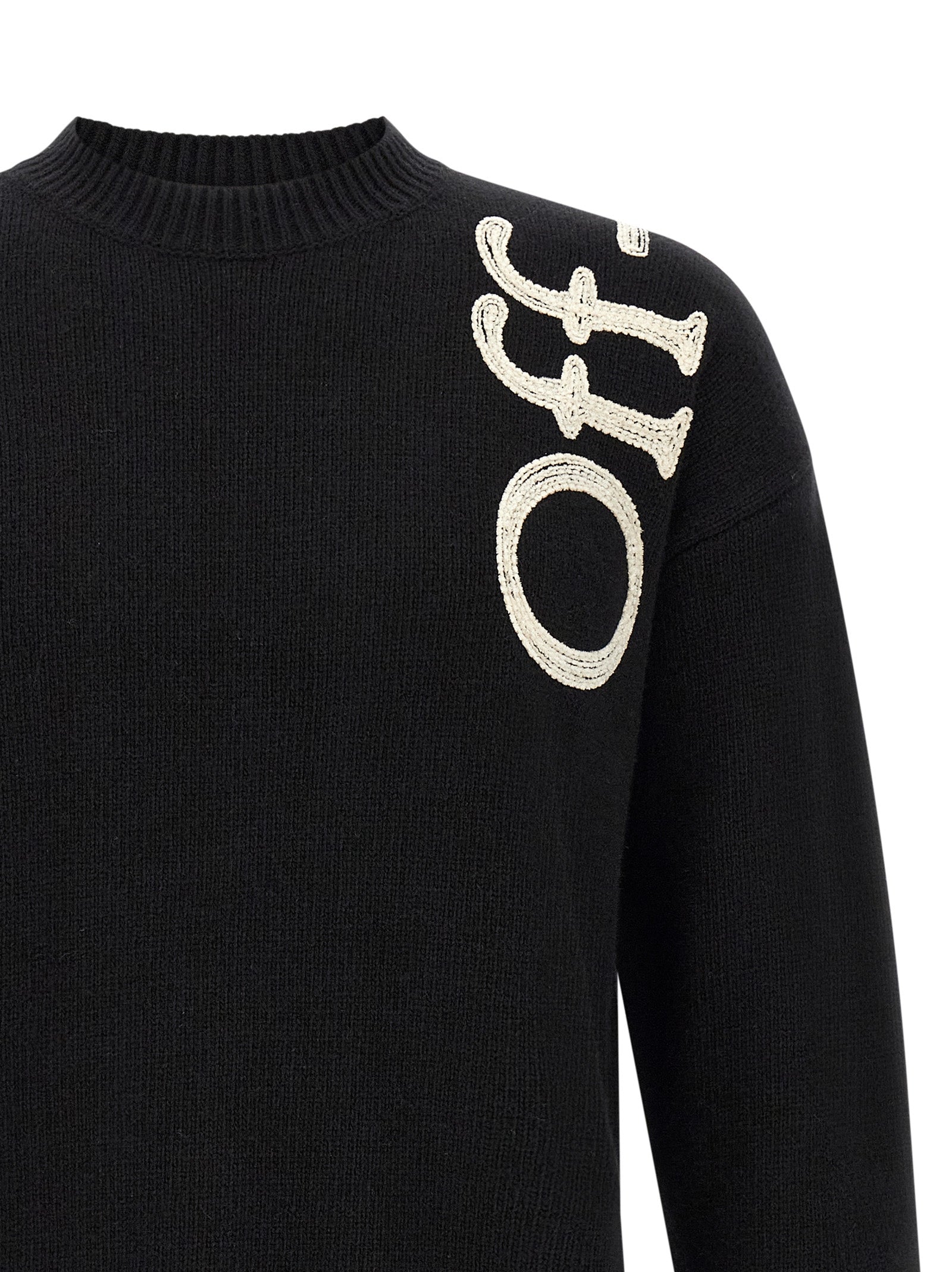 Cardigan by Off-White for men in wool bicolour & white features an impeccable silhouette, showcasing a sophisticated crew neckline and detail for a truly impeccable finish.