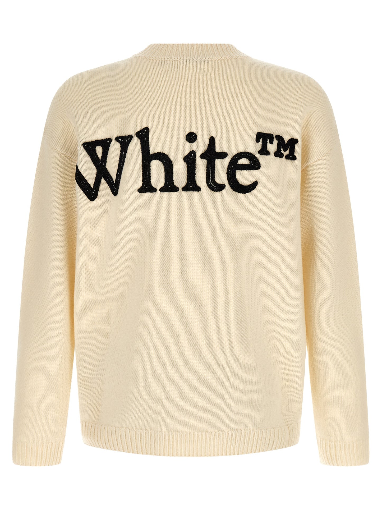 Cardigan by Off-White for men in wool cream & white features an crisp silhouette, showcasing a sophisticated crew neckline and detail for a truly crisp finish.