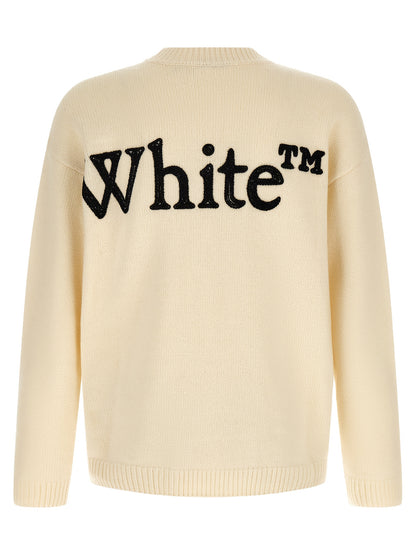 Cardigan by Off-White for men in wool cream & white features an crisp silhouette, showcasing a sophisticated crew neckline and detail for a truly crisp finish.
