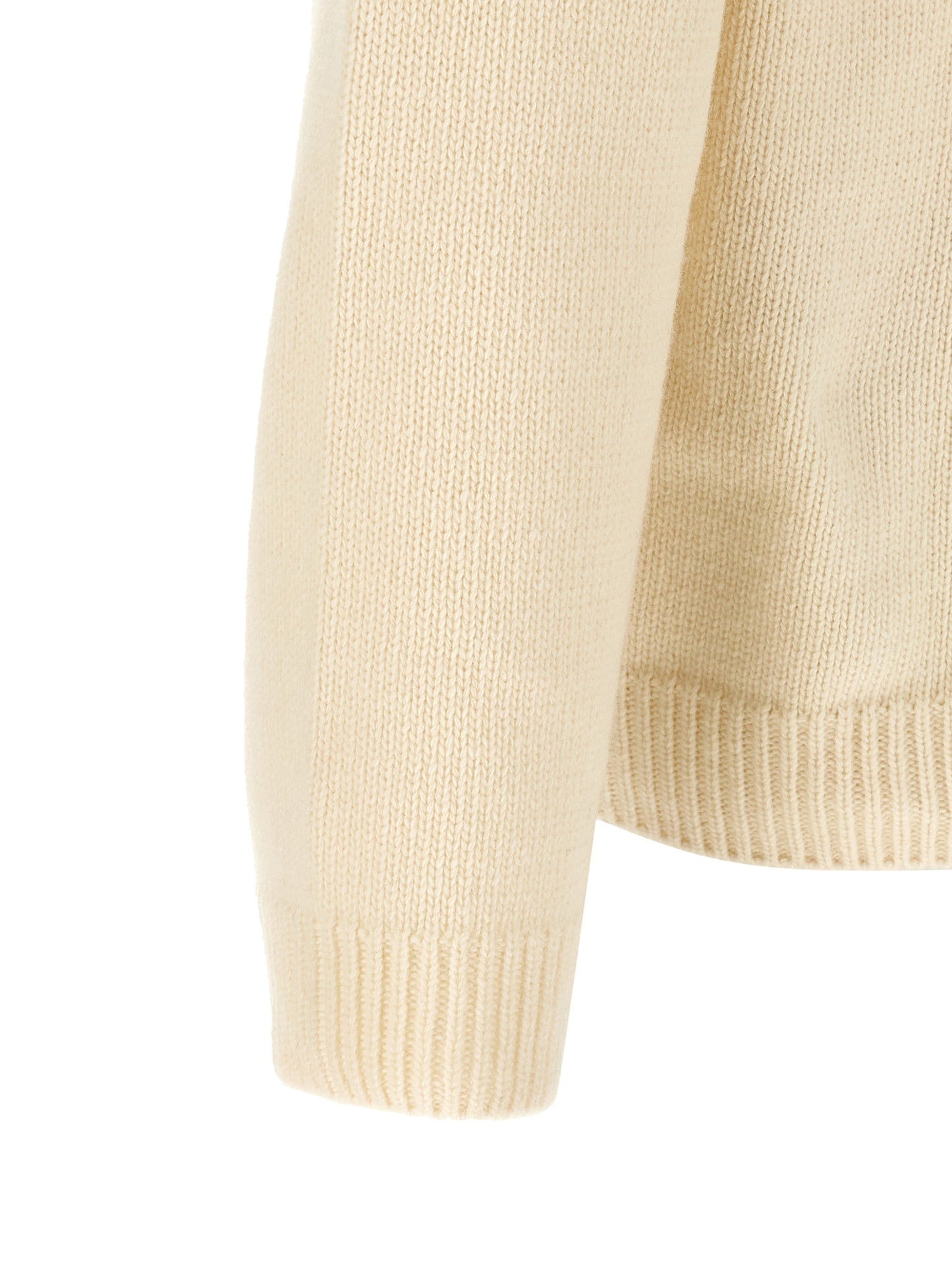 Cardigan by Off-White for men in wool cream & white features a nuanced silhouette with a refined crew neckline and nuanced detailing for a sophisticated look.