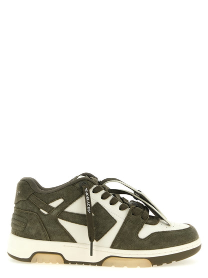 Athletic Sneakers by Off-White for men in cowhide suede leather bicolour, white & print presents a sleek silhouette, perfectly capturing the low-top skater style essence of Men's Low Top Skater Cowhide Suede Leather Athletic Sneakers with its sleek design and premium finish.