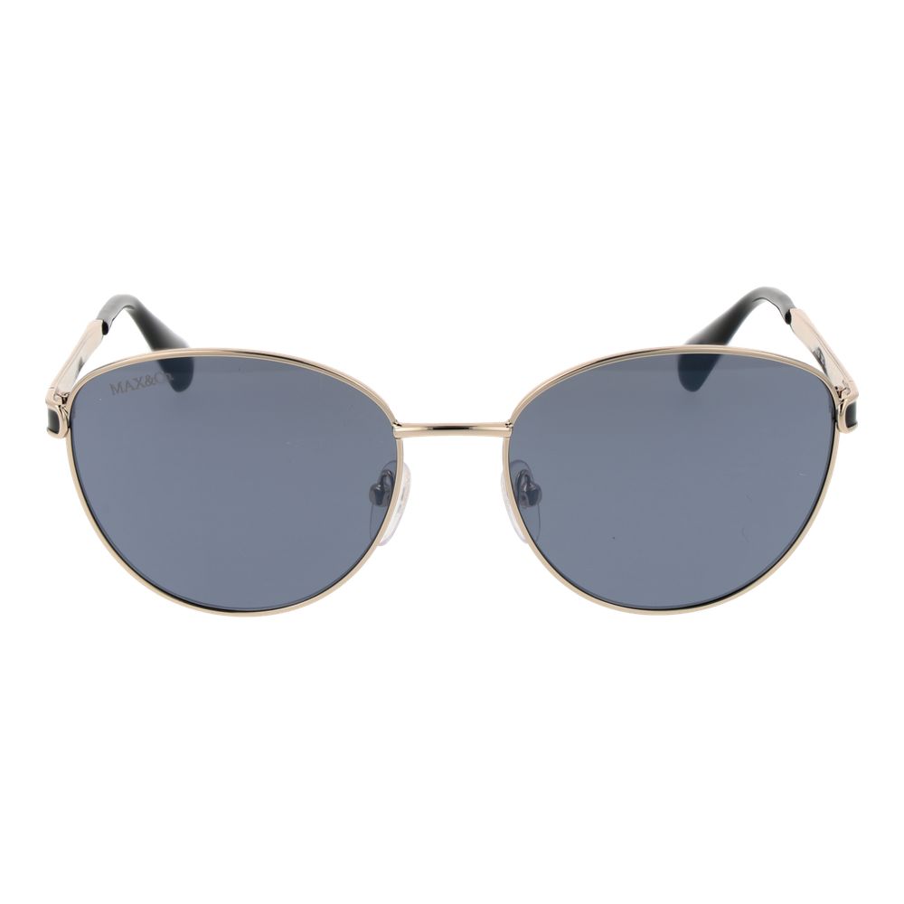 Max & Co Cat-Eye Mirrored Dark-Tint Metal Sunglasses - Silver