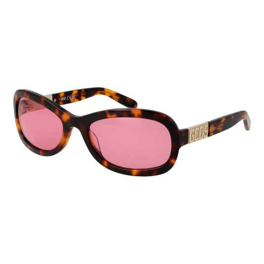 GCDS Oval Non-Polarized Medium-Tint Acetate Sunglasses - Brown