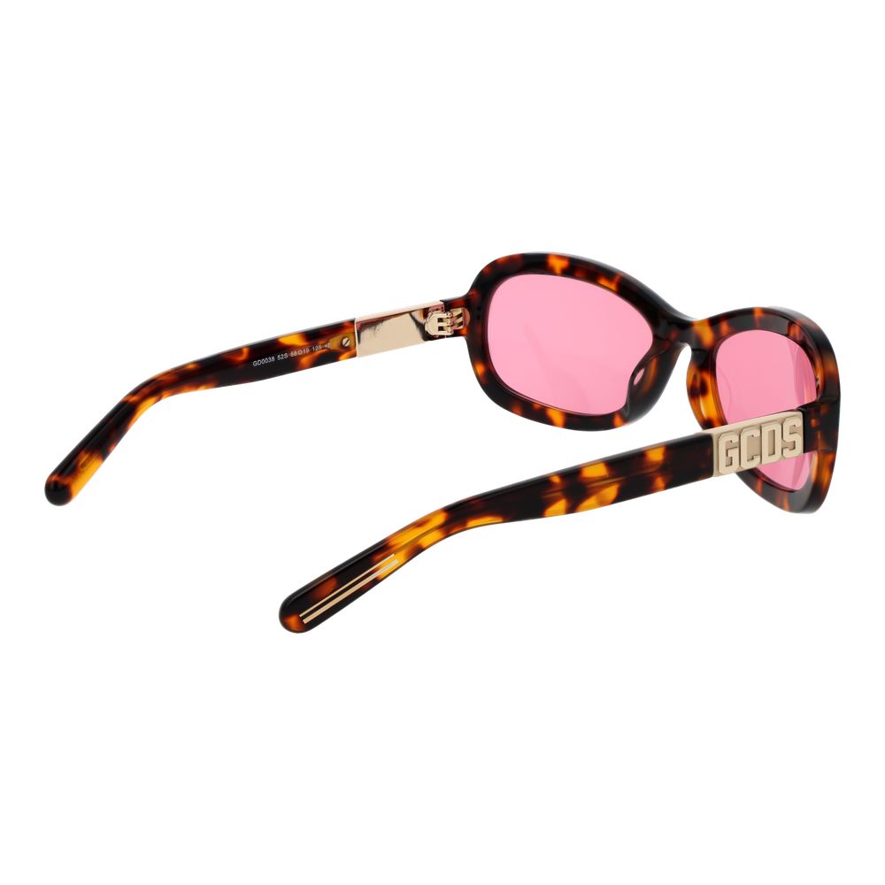 GCDS Oval Non-Polarized Medium-Tint Acetate Sunglasses - Brown