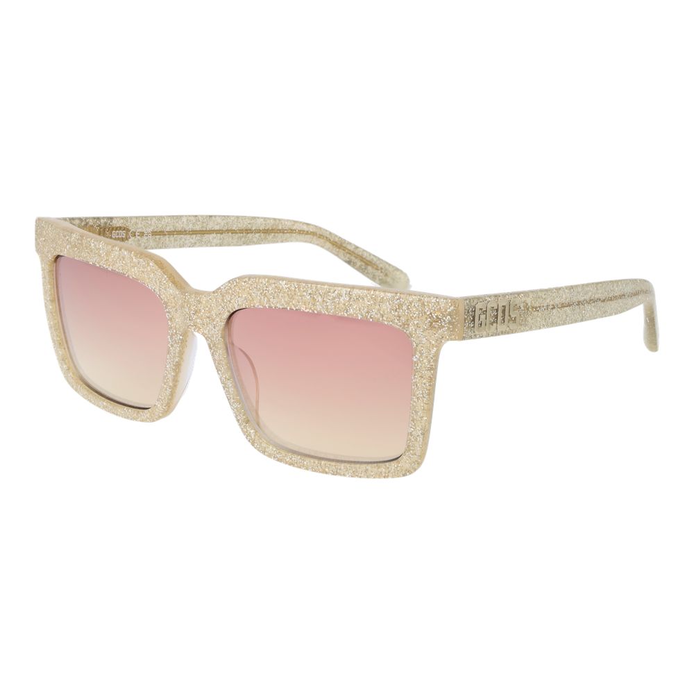 GCDS Rectangle Mirrored Medium-Tint Acetate Sunglasses - Gold