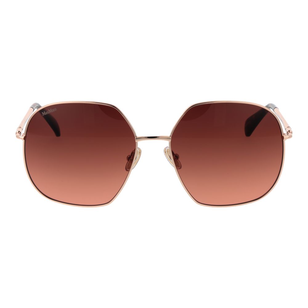 Max Mara Geometric Gradient Dark-Tint Metal Sunglasses - Rose Gold