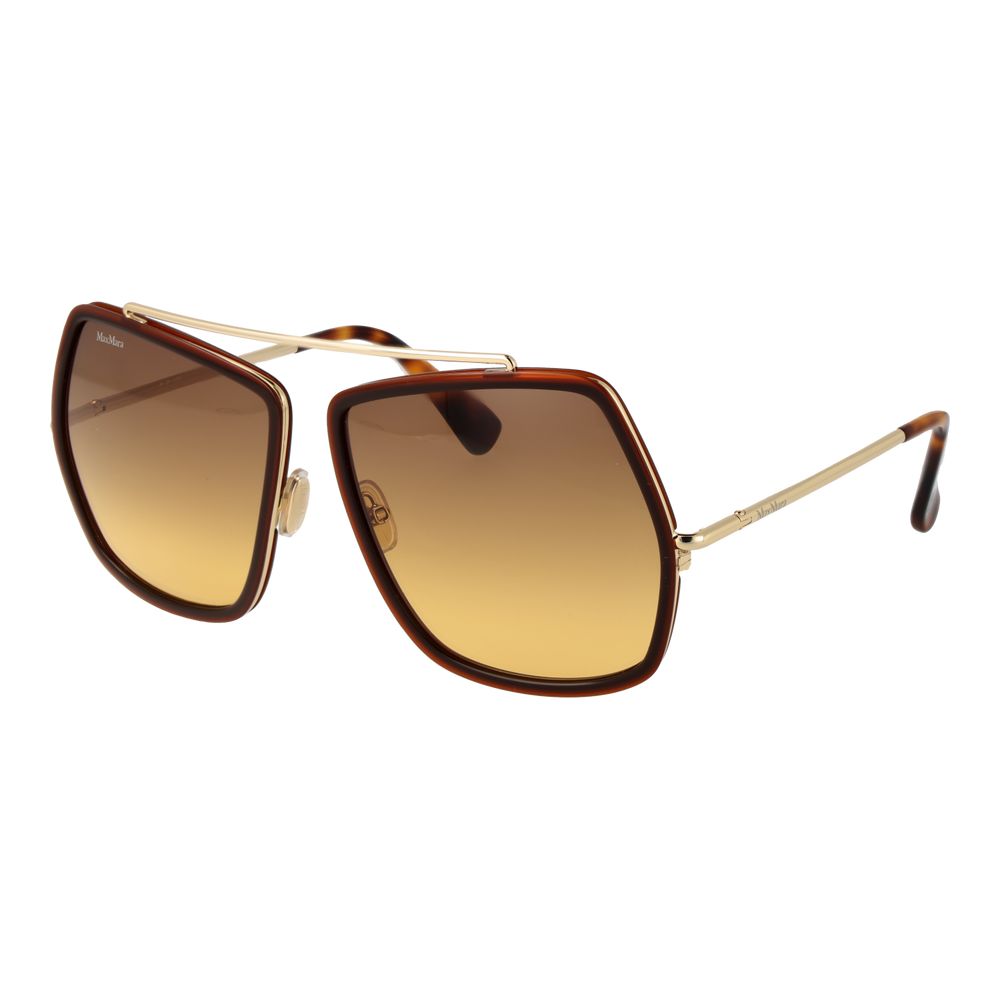 Max Mara Geometric Gradient Medium-Tint Metal Sunglasses - Brown