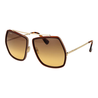 Max Mara Geometric Gradient Medium-Tint Metal Sunglasses - Brown