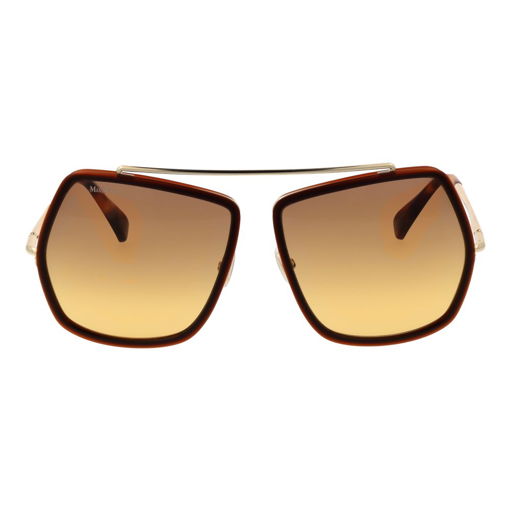 Max Mara Geometric Gradient Medium-Tint Metal Sunglasses - Brown