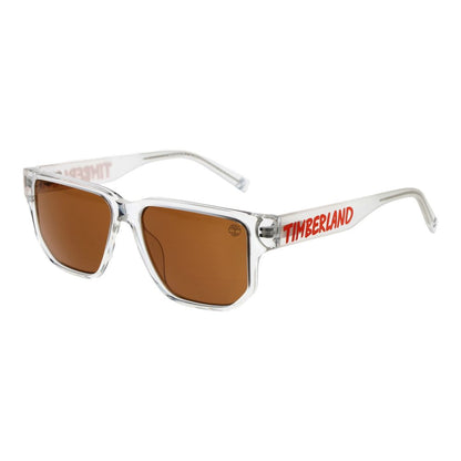 Timberland Rectangle Non-Polarized Medium-Tint Plastic Sunglasses - Transparent