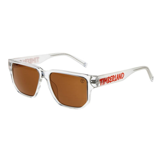 Timberland Rectangle Non-Polarized Medium-Tint Plastic Sunglasses - Transparent