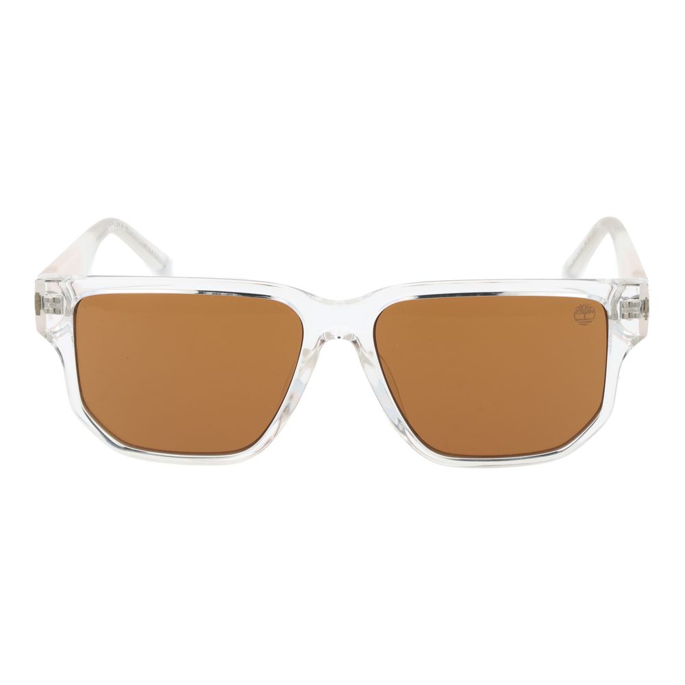 Timberland Rectangle Non-Polarized Medium-Tint Plastic Sunglasses - Transparent